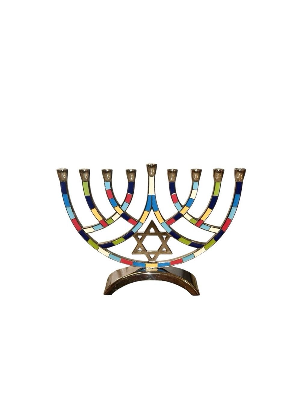 Lion of Judah Studio Multicolored Star of David Hanukkah Menorah